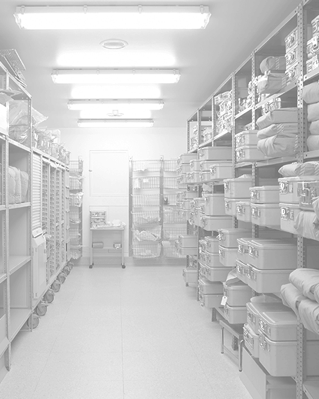 Supply room of hospital with VCT floors Supply room of hospital with VCT floors