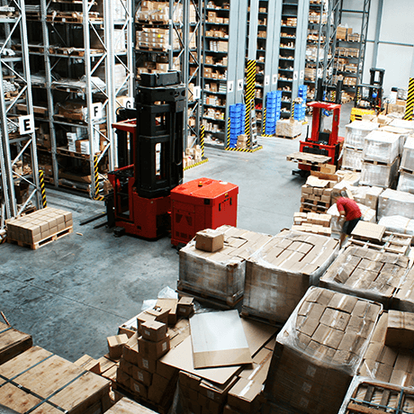 Boxes stacked up in industrial facility Boxes stacked up in industrial facility