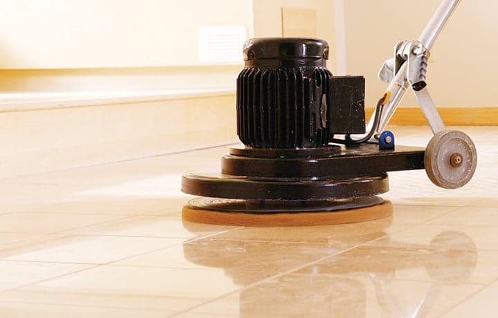 Polishing and buffing stone floors Polishing and buffing stone floors