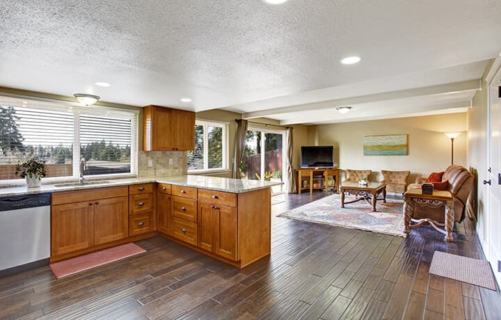 Hardwood flooring in classic kitchen