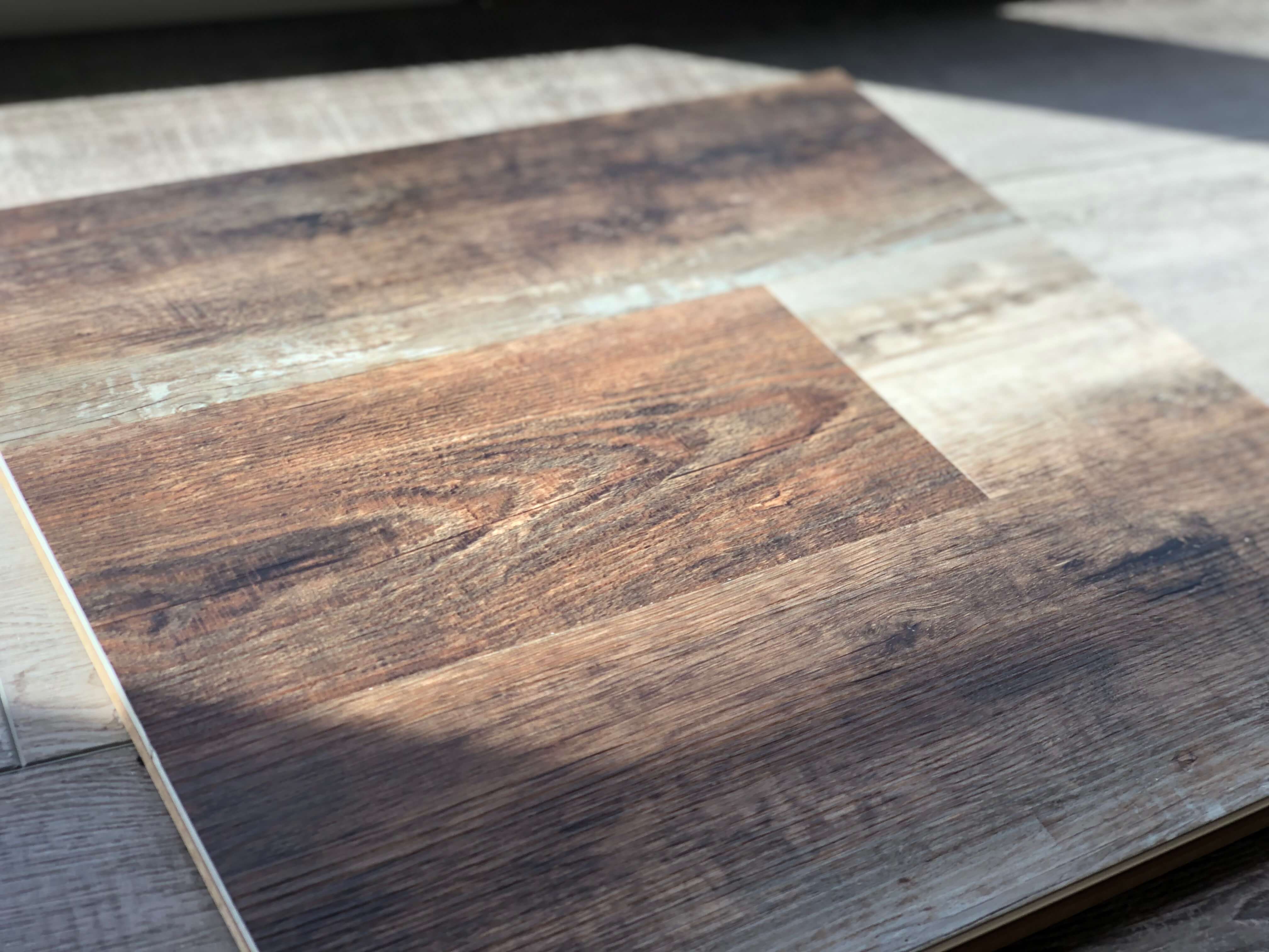 Luxury vinyl tile floor sample at Stanley Steemer Kalamazoo