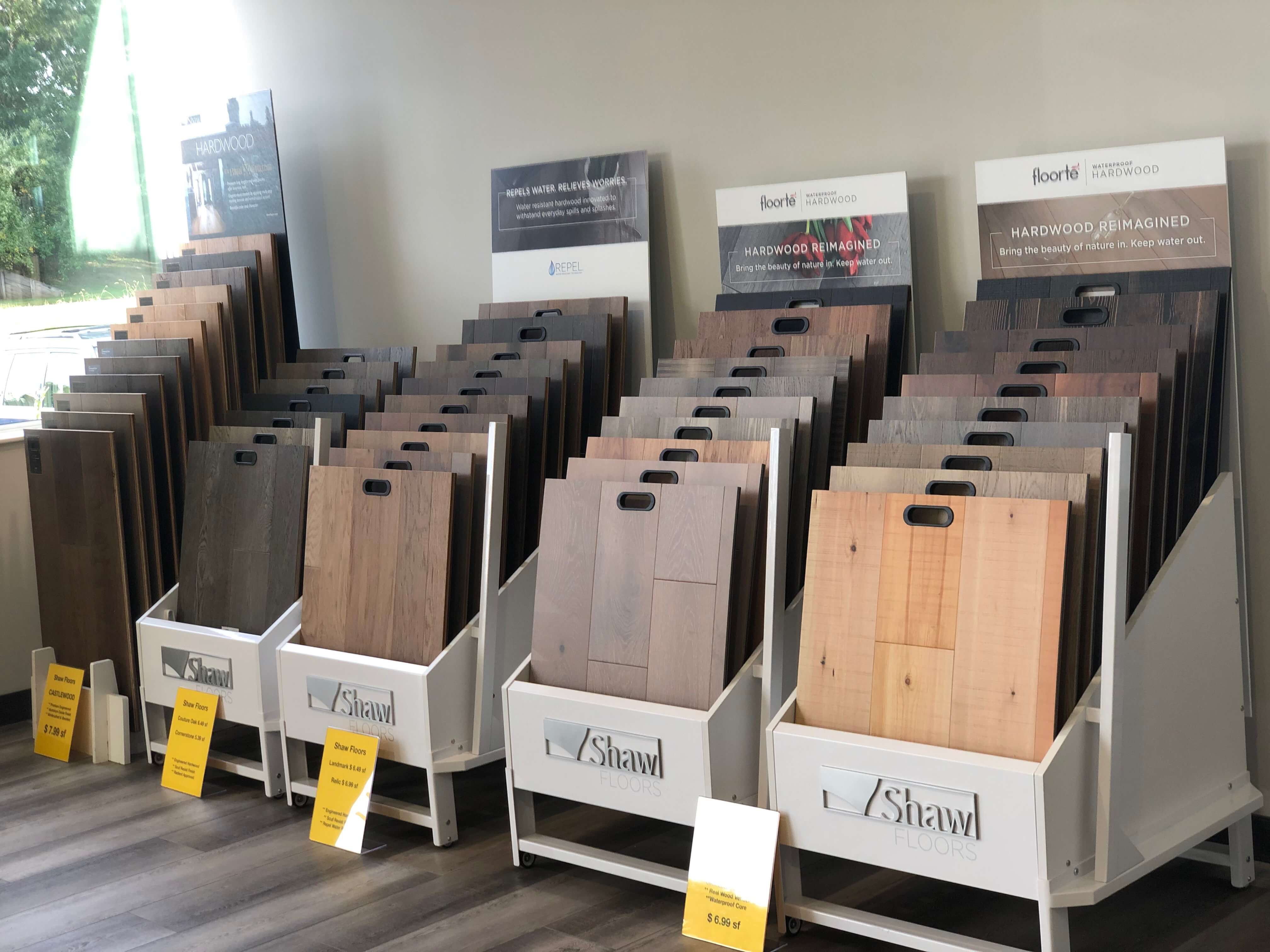 LVT samples in Kalamazoo Showroom