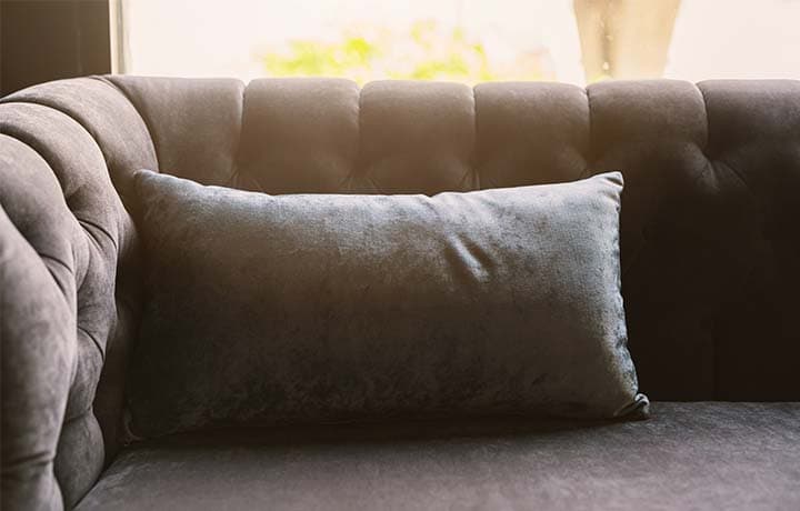 Close up of clean microfiber couch Close up of clean microfiber couch