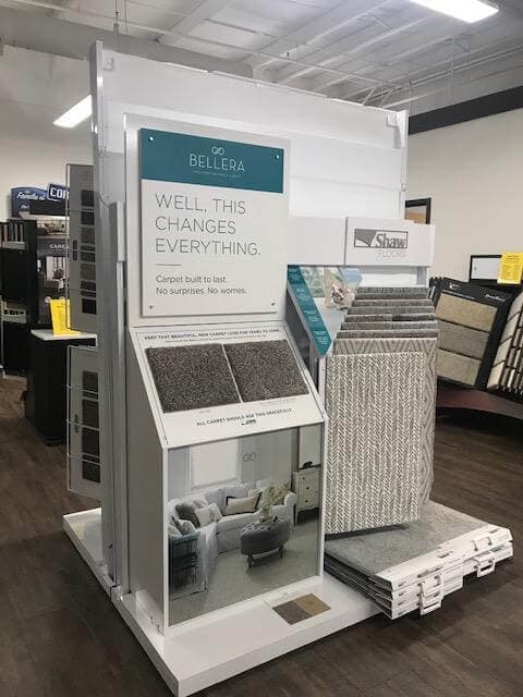 Carpet squares in floor showroom in Grand Rapids