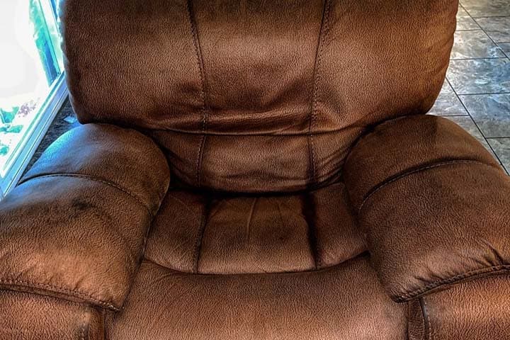 Professionally cleaned and conditioned leather