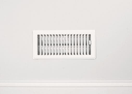 Air duct on a wall