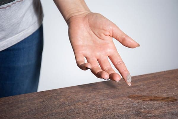 Dusty tabletop in home