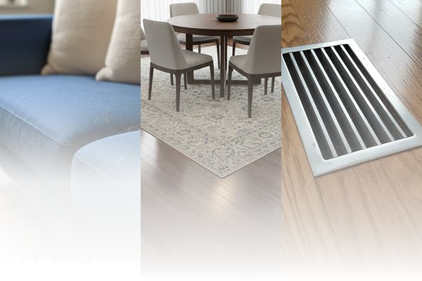 floor vent area rug under table couch